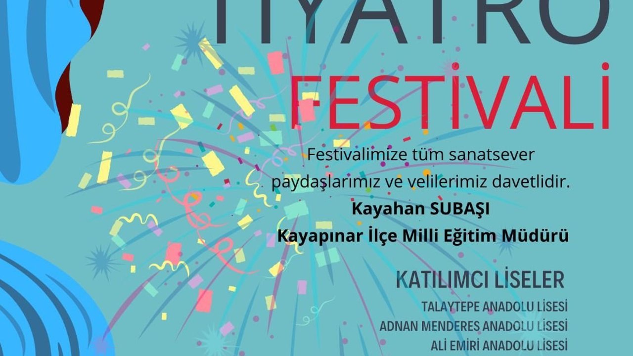 Kayapınar Milli Eğitim Müdürlüğünden Liseler Arası Tiyatro Festivali