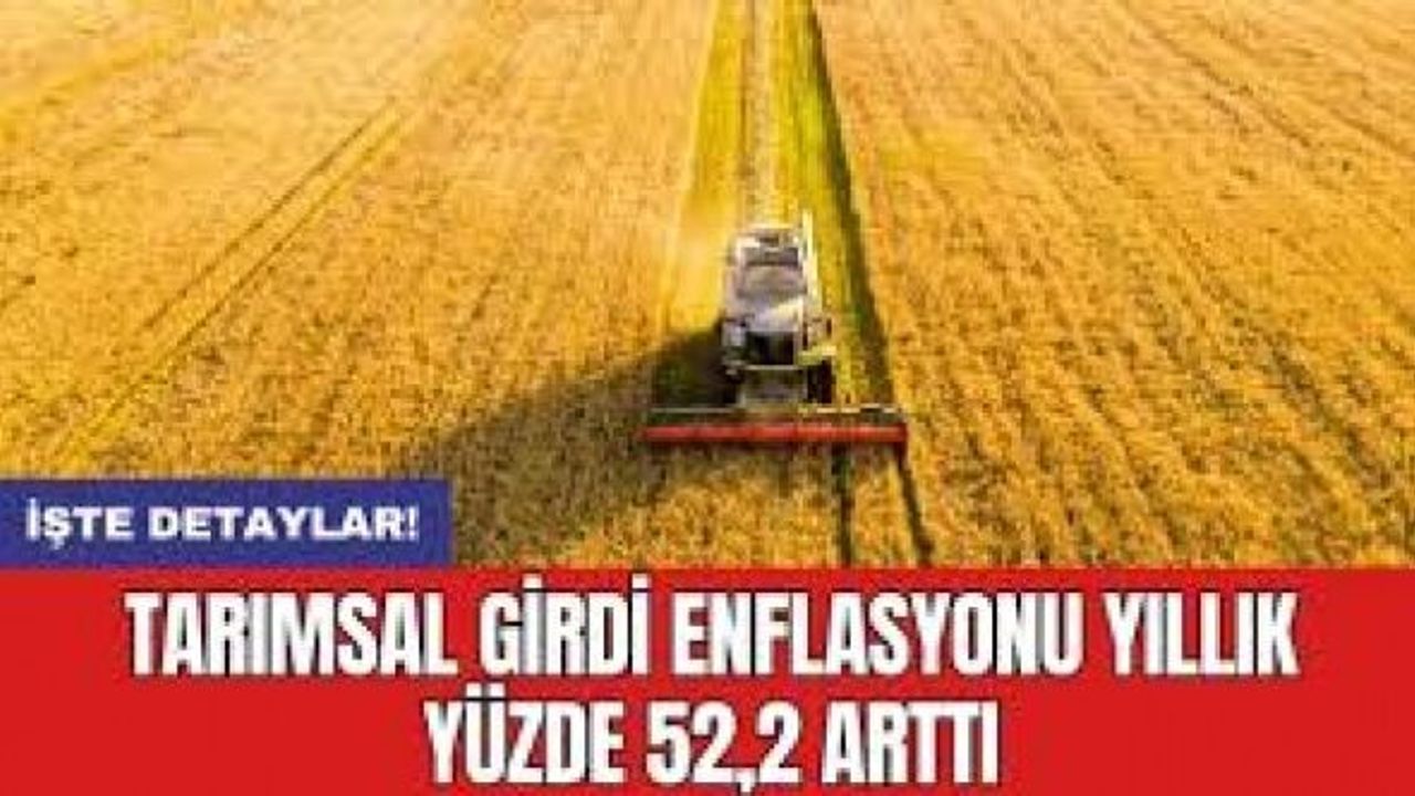 Tarımsal girdi fiyat endeksi, yıllık yüzde 52,2 arttı
