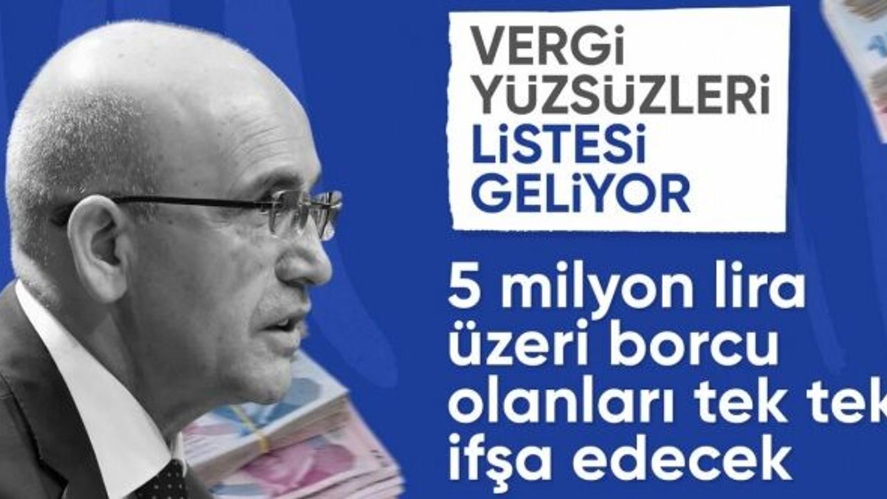 Mehmet Şimşek: Vadesi geçen vergi ve ceza borçları olan mükelleflerin listesi açıklanacak