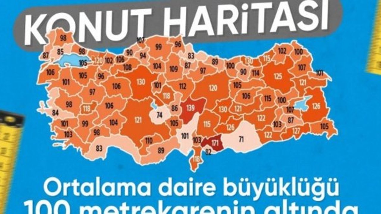 Türkiye genelinde yapılan dairelerin ölçüleri küçüldü