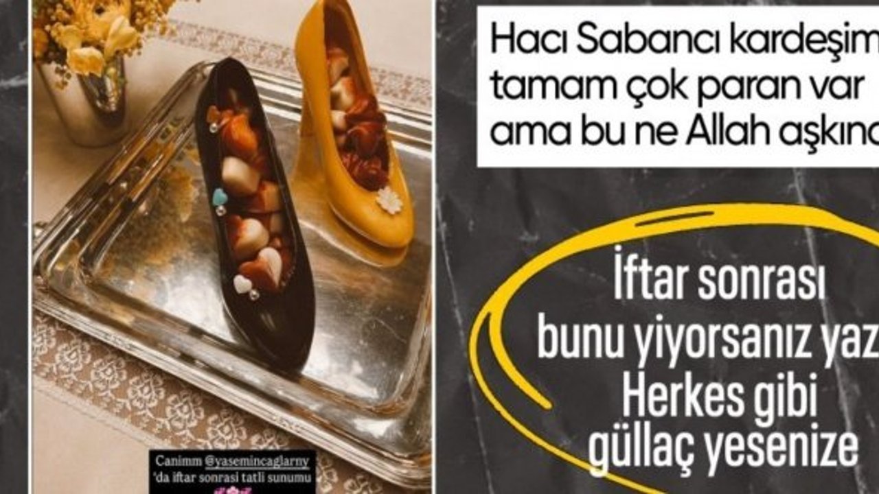 Nazlı Sabancı'nın 'ayakkabı sunumlu tatlı' paylaşımı çok konuşuldu