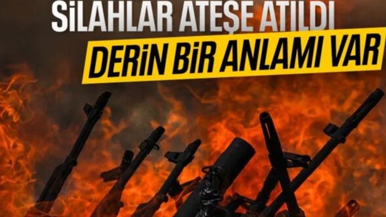 30 PKK'lı silahlarını yaktı: Ateş, sembol olarak kabul ediliyor