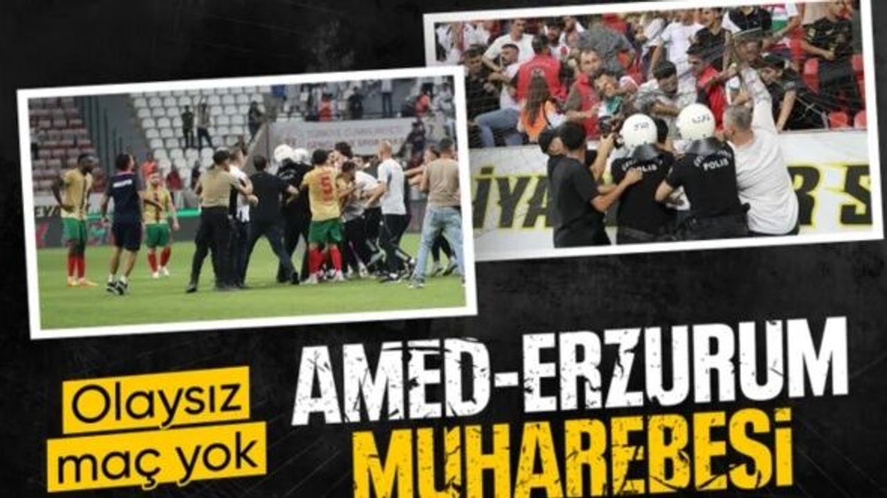 Amedspor-Erzurumspor maçı sonrası kavga çıktı
