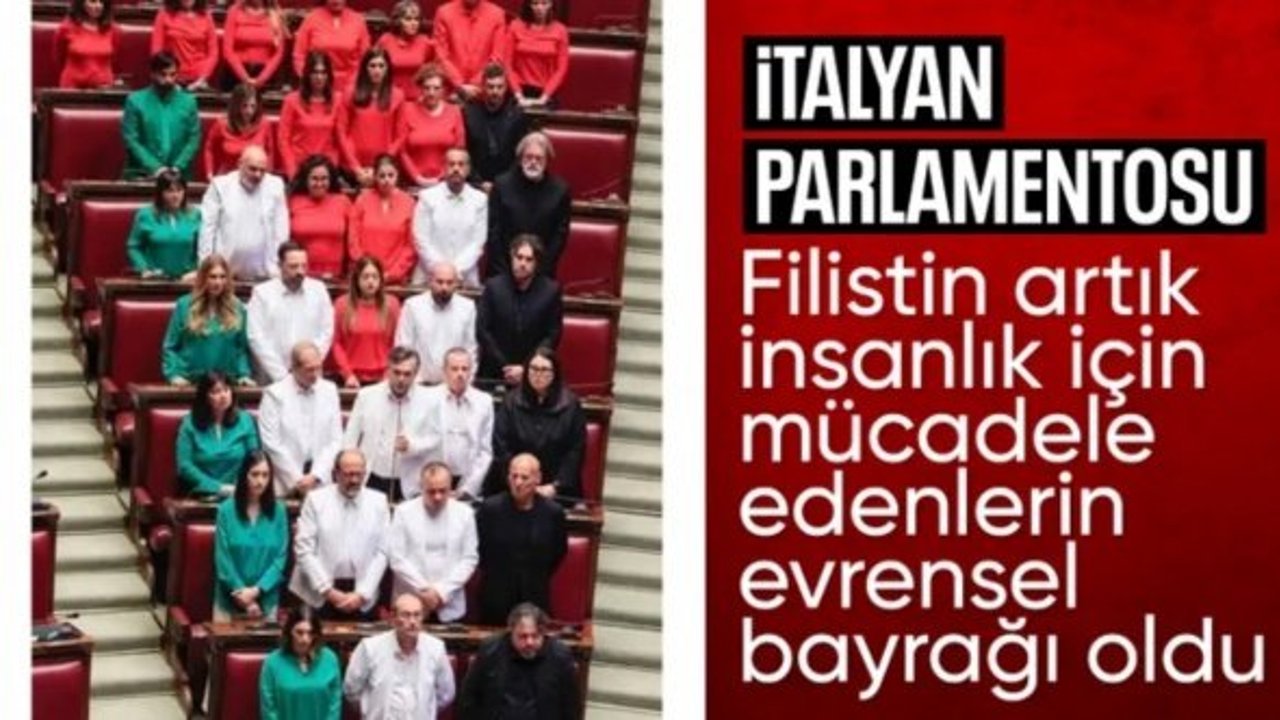 İtalya Parlamentosu'ndan İsrail'e tepki: Filistin bayrağının renklerini taşıyan kıyafetler giydiler