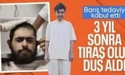 Hatay'da yıllardır dışarı çıkmayan Barış tıraş oldu, duş aldı