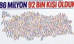 Türkiye nüfusu 86 milyon 92 bin 168 kişi oldu