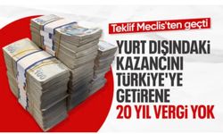 TBMM'de kabul edildi: Yurt dışındaki kazancını Türkiye'ye getirene 20 yıl vergi yok