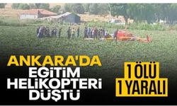 Ankara'da eğitim helikopteri düştü