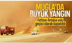 Muğla'da yangın: Fethiye - Antalya yolu araç geçişine kapatıldı