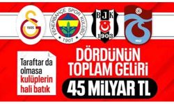Dört büyüklerin toplam geliri 45,4 milyar lirayı buldu