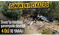 Sivas'ta minibüs şarampole yuvarlandı: 4 kişi hayatını kaybetti