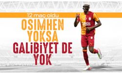 Galatasaray, Victor Osimhen'in forma giymediği 12 karşılaşmada da galibiyet alamadı
