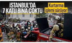 İstanbul'da 7 katlı bina çöktü