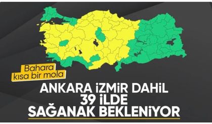 Meteoroloji'den 39 ile sarı kodlu uyarı: Gök gürültülü sağanak bekleniyor