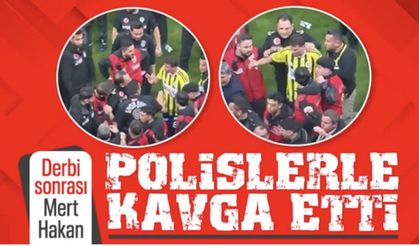 Görüntülere tepki yağdı: Mert Hakan Yandaş derbi sonrası polisle tartıştı!