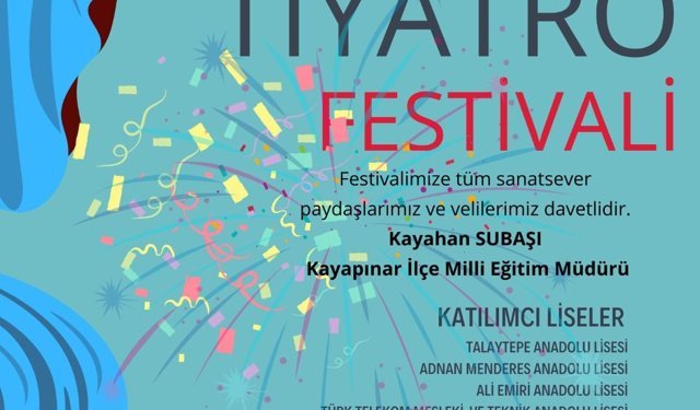 Kayapınar Milli Eğitim Müdürlüğünden Liseler Arası Tiyatro Festivali