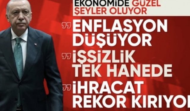 Cumhurbaşkanı Erdoğan: Enflasyon son 49 ayın en düşük seviyesine indi