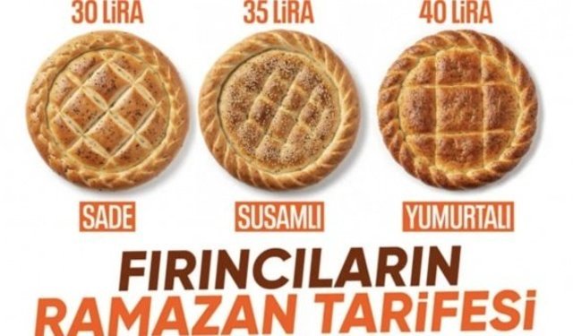 2026 Ramazan pidesinin fiyatı belli oldu