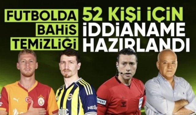 Futbolda bahis ve şike iddiaları: 52 şüpheli hakkında iddianame hazır