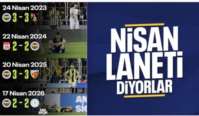 Fenerbahçe'nin nisan ayı kabusu!