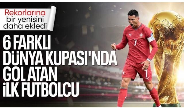 Cristiano Ronaldo, 6 farklı Dünya Kupası'nda gol atan ilk futbolcu oldu