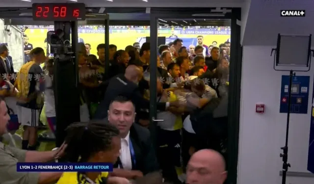 Lyon-Fenerbahçe maçı sonrası kavga çıktı: Tünel girişinde saldırmaya çalıştılar!