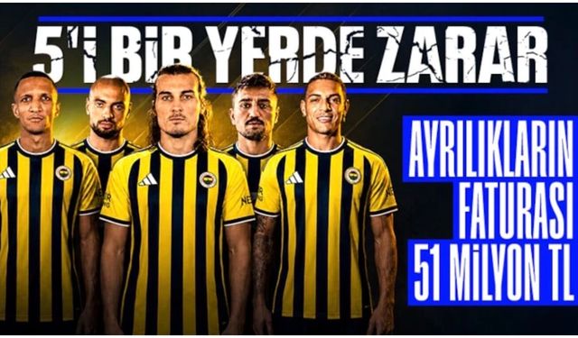 Fenerbahçe'de 5 transferden 51.3 milyon euroluk zarar
