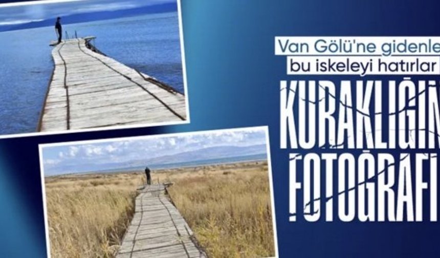 Van Gölü'ndeki çekilme fotoğraflarla kayıt altında