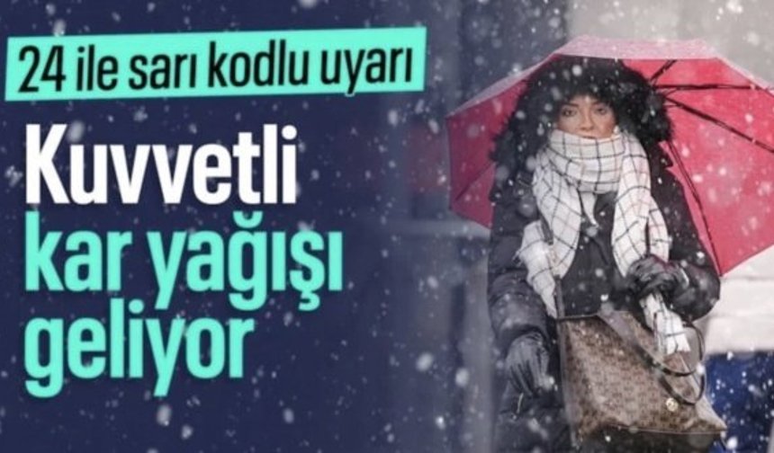 Meteoroloji 24 ili sarı kodla uyardı