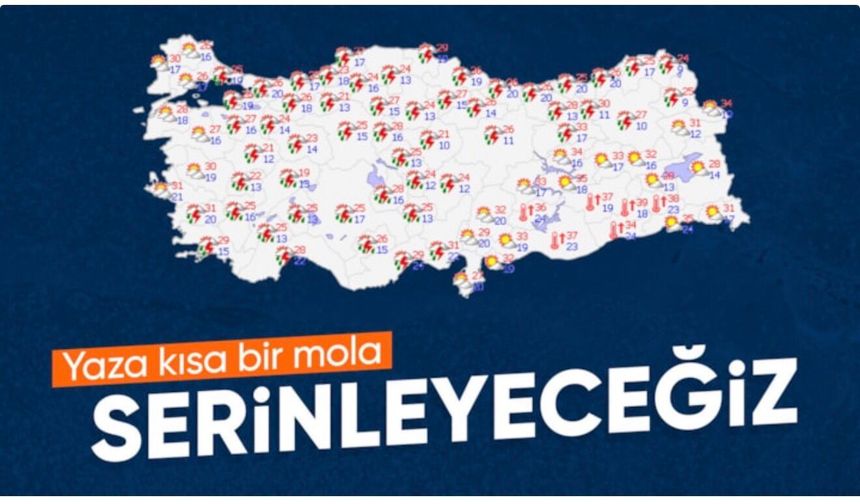 Türkiye'ye Balkanlar üzerinden serin ve yağışlı hava dalgası geliyor