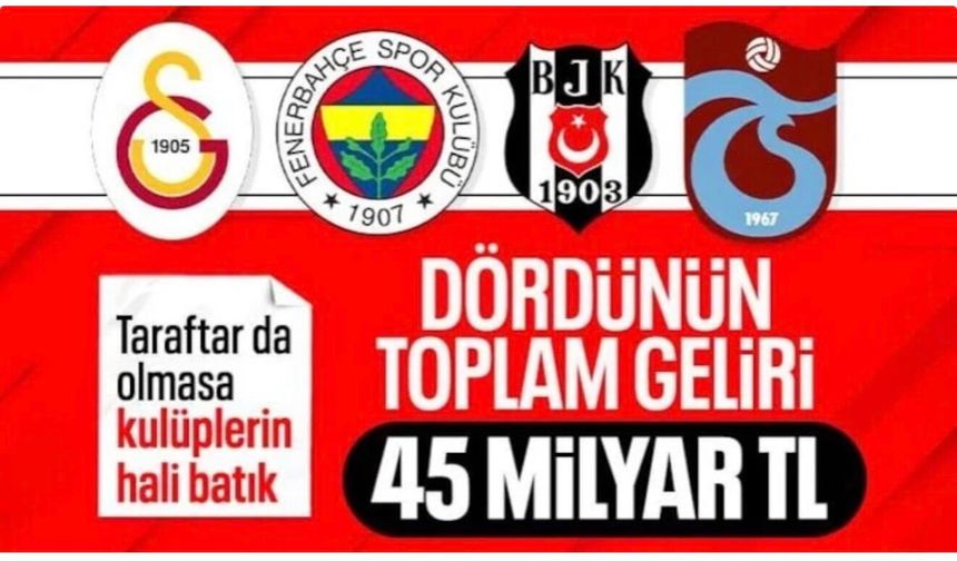 Dört büyüklerin toplam geliri 45,4 milyar lirayı buldu