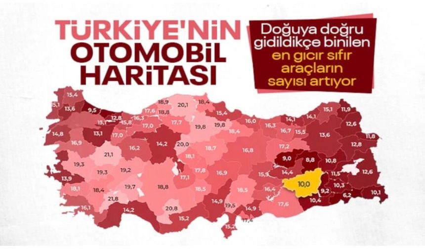 Türkiye'de illere göre otomobillerin yaş ortalamaları açıklandı
