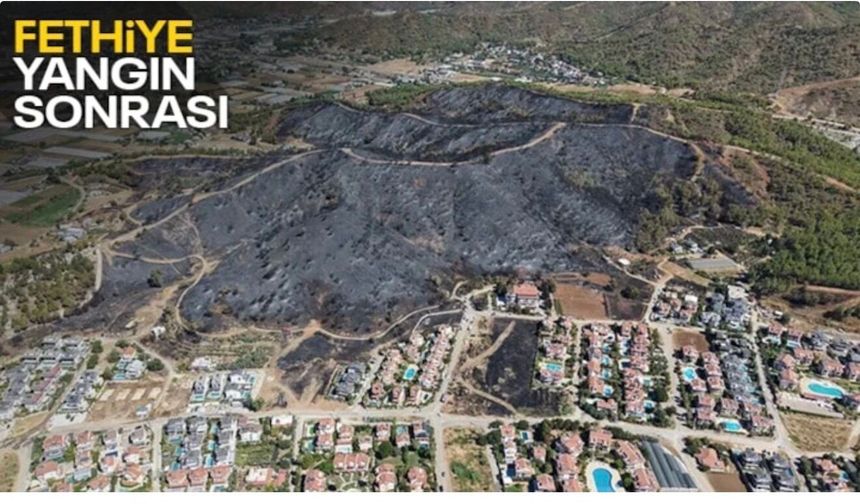 Muğla'da yangından etkilenen alanlar drone ile görüntülendi