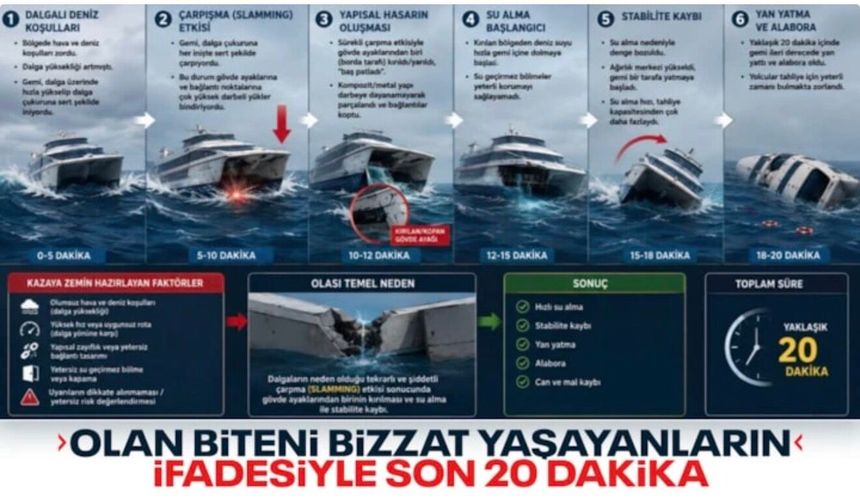 Girne açıklarında yolcu gemisi faciası: 20 dakikada alabora, 8 ölü, 18 kayıp