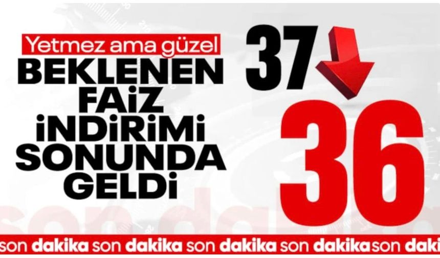 TCMB, Ekim 2026'da politika faizini yüzde 36’ya indirdi