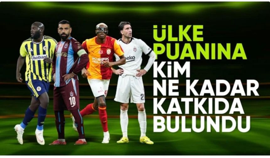 Temsilcilerimizin bu sezon ülke puanına katkıları belli oldu
