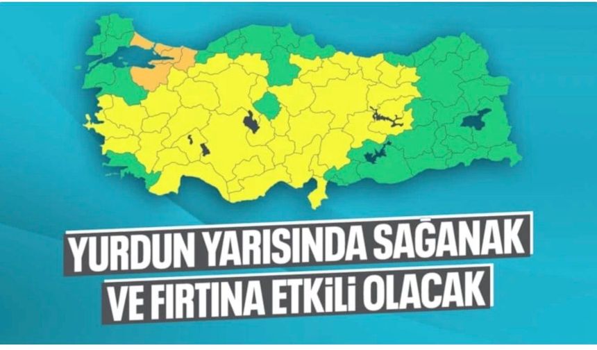 İçişleri Bakanlığı 45 il için uyardı: Sağanak ve fırtına yurdun yarısını esir alacak