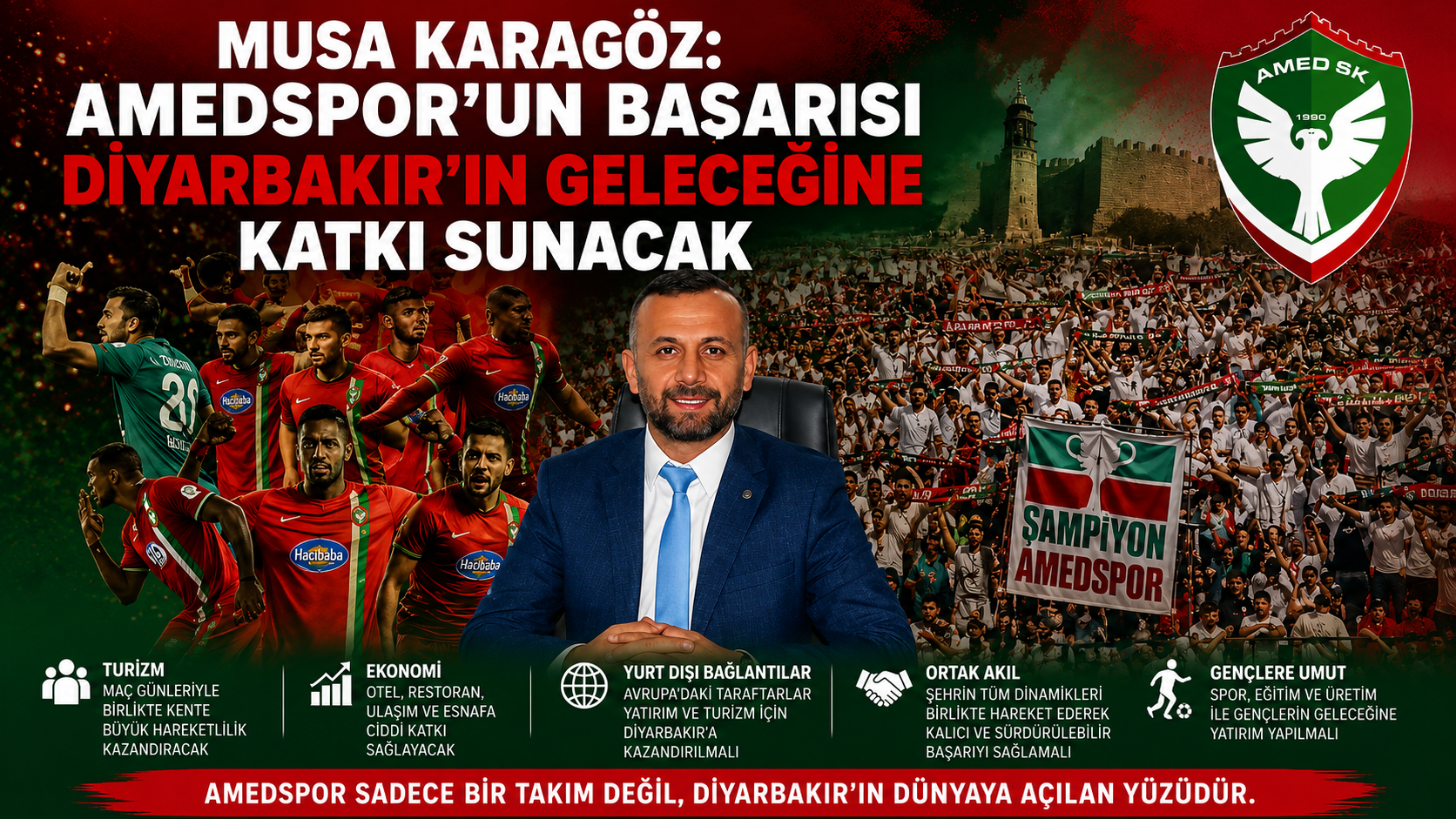 Musa Karagöz: Amedspor’un Başarısı Diyarbakır’ın Geleceğine Katkı Sunacak