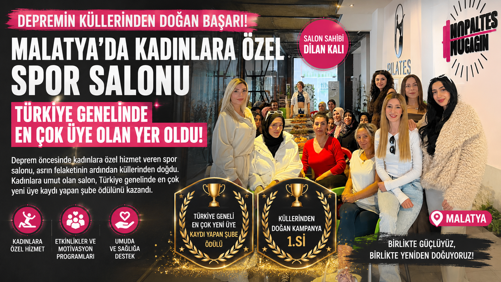 Depremin Küllerinden Doğan Başarı Hikâyesi: Malatya’da Kadınlara Umut Olan Spor Salonu Türkiye Birincisi Oldu