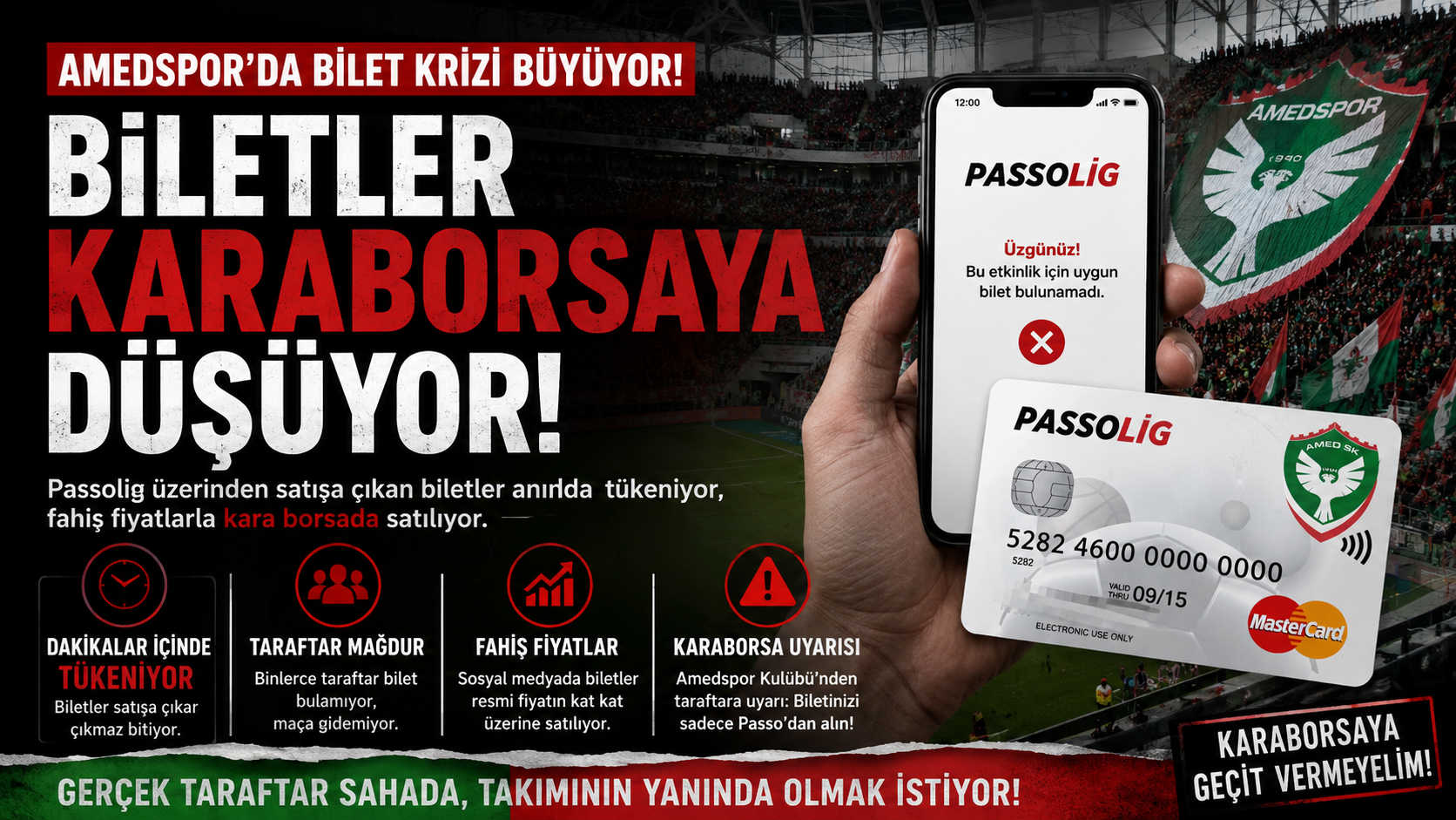 Amedspor’da bilet krizi büyüyor: Taraftar tribüne giremiyor, biletler karaborsaya düşüyor!