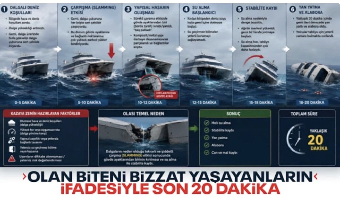 Girne açıklarında yolcu gemisi faciası: 20 dakikada alabora, 8 ölü, 18 kayıp