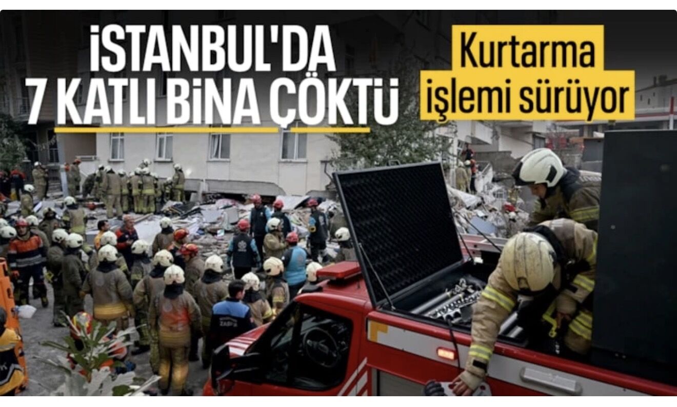 İstanbul'da 7 katlı bina çöktü